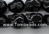 CFG345 15.5 inches 17*19mm carved skull black agate beads