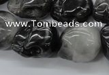 CFG346 15.5 inches 18*22mm carved skull eagle eye jasper beads