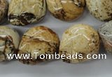 CFG347 15.5 inches 18*19mm carved skull picture jasper beads