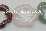 CFG37 15.5 inches 30mm carved flower colorful gemstone beads