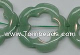 CFG40 15.5 inches 35mm carved flower green aventurine jade beads