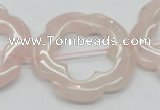 CFG42 15.5 inches 35mm carved flower rose quartz beads wholesale