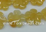 CFG457 15.5 inches 20mm carved flower yellow jade beads