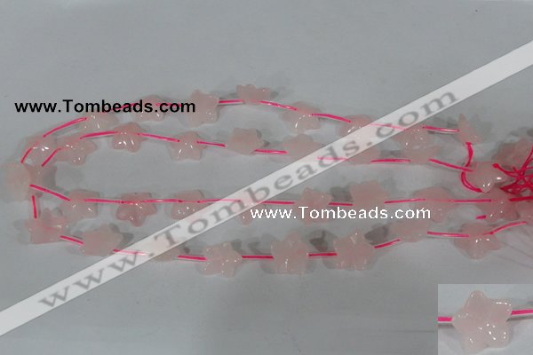 CFG507 15.5 inches 15*15mm carved flower rose quartz beads