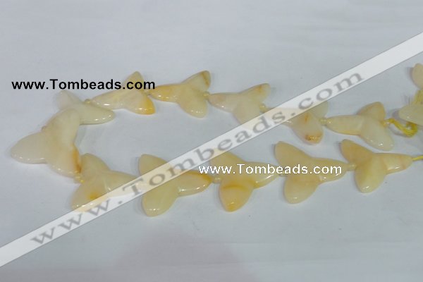 CFG521 15.5 inches 34*37mm carved flower yellow aventurine beads