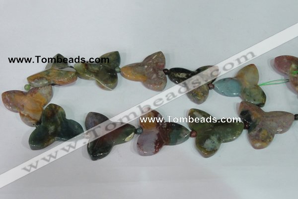 CFG522 15.5 inches 34*37mm carved flower Indian agate beads