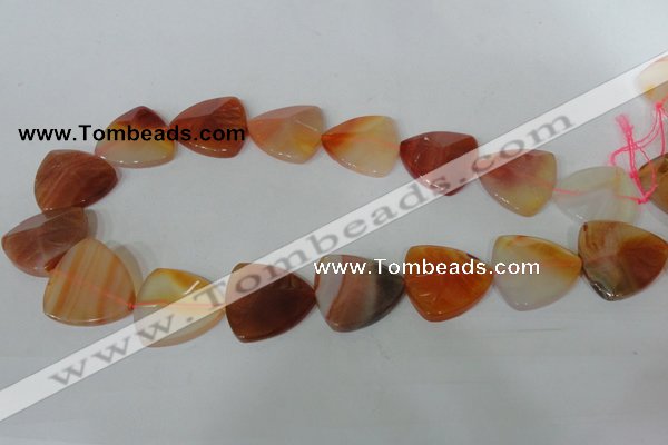 CFG528 15.5 inches 25*25mm carved triangle agate gemstone beads