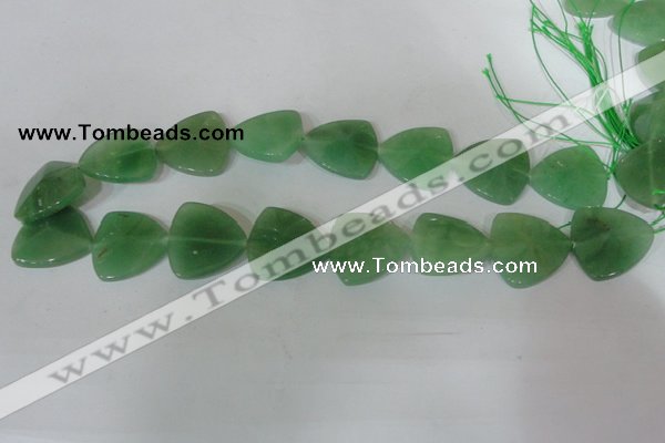 CFG531 15.5 inches 25*25mm carved triangle green aventurine beads