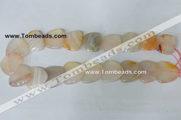 CFG535 15.5 inches 25*25mm carved triangle agate gemstone beads