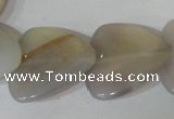 CFG538 15.5 inches 25*25mm carved triangle grey agate beads