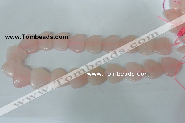 CFG539 15.5 inches 25*25mm carved triangle rose quartz beads