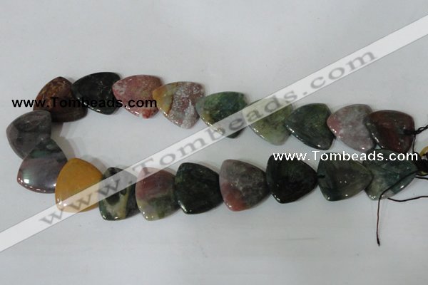 CFG540 15.5 inches 25*25mm carved triangle Indian agate beads