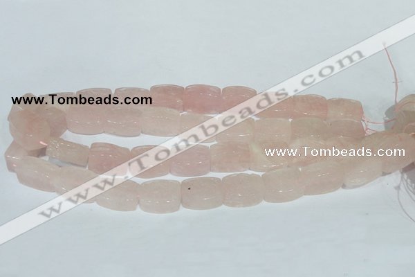 CFG546 15.5 inches 15*20mm carved brick rose quartz beads