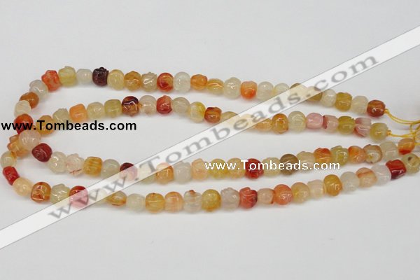 CFG57 15.5 inches 8*10mm carved pig-shaped agate gemstone beads