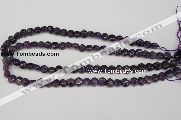 CFG59 15.5 inches 8*10mm carved pig-shaped amethyst gemstone beads