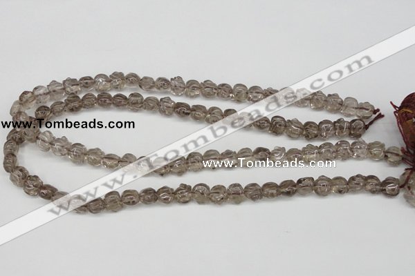 CFG60 15.5 inches 8*10mm carved pig-shaped smoky quartz beads