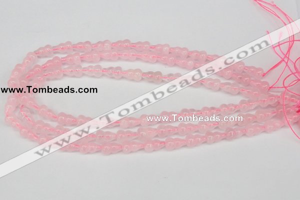 CFG63 15.5 inches 8*13mm carved calabash rose quartz beads