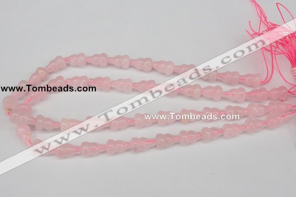 CFG64 15.5 inches 10*16mm carved calabash rose quartz beads