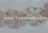 CFG652 15.5 inches 20mm carved flower rose quartz beads