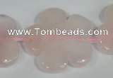 CFG653 15.5 inches 30mm carved flower rose quartz beads