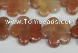 CFG655 15.5 inches 20mm carved flower red quartz beads