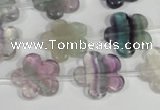 CFG660 15.5 inches 15mm carved flower fluorite gemstone beads