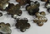 CFG678 15.5 inches 15mm carved flower bronzite gemstone beads