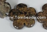 CFG680 15.5 inches 30mm carved flower bronzite gemstone beads