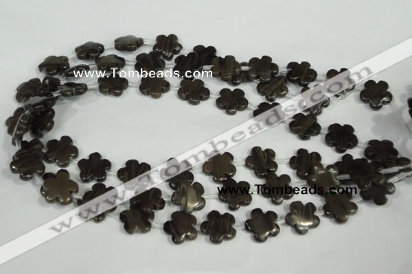 CFG681 15.5 inches 15mm carved flower grain stone beads