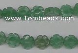 CFG70 15.5 inches 10mm carved flower green aventurine beads