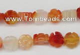 CFG71 15.5 inches 10mm carved flower agate gemstone beads