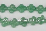 CFG74 15.5 inches 11*11mm carved flower green aventurine beads