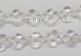 CFG75 15.5 inches 11*11mm carved flower white crystal beads