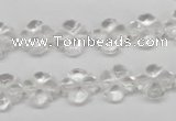 CFG75 15.5 inches 11*11mm carved flower white crystal beads