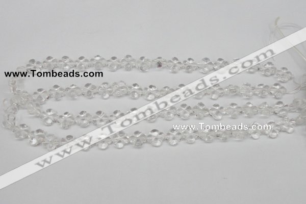 CFG75 15.5 inches 11*11mm carved flower white crystal beads