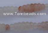 CFG752 15.5 inches 10*30mm carved rice natural pink quartz beads