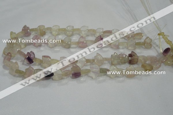 CFG765 15.5 inches 10*15mm carved animal fluorite gemstone beads