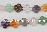 CFG77 15.5 inches 11*11mm carved flower mixed gemstone beads