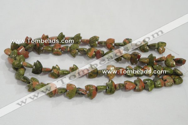 CFG770 15.5 inches 10*15mm carved animal unakite gemstone beads