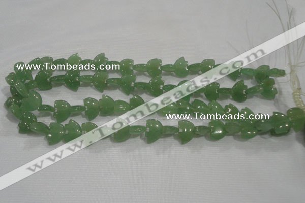 CFG772 15.5 inches 10*15mm carved animal green aventurine beads