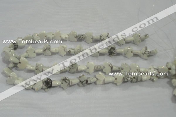 CFG774 15.5 inches 10*15mm carved animal white howlite beads