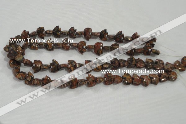 CFG776 15.5 inches 10*15mm carved animal leopard jasper beads