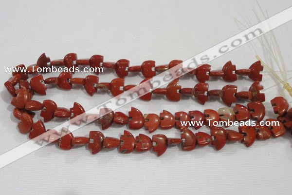 CFG777 15.5 inches 10*15mm carved animal red jasper beads