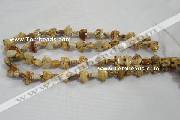 CFG778 15.5 inches 10*15mm carved animal picture jasper beads