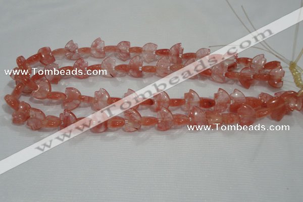 CFG785 15.5 inches 10*15mm carved animal cloudy quartz beads