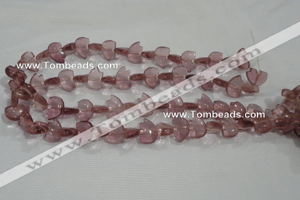 CFG786 15.5 inches 10*15mm carved animal quartz glass beads