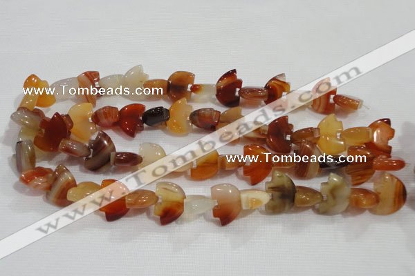 CFG790 12.5 inches 14*18mm carved animal red agate gemstone beads