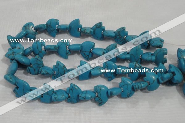 CFG793 12.5 inches 14*18mm carved animal synthetic turquoise beads