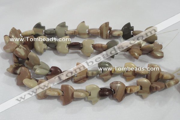 CFG796 12.5 inches 14*18mm carved animal jasper beads