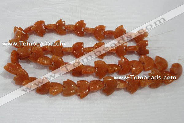 CFG797 12.5 inches 14*18mm carved animal red aventurine beads